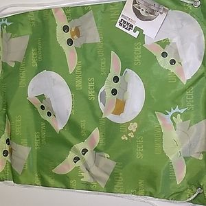 18 x 14 inches 100% polyester Green Star Wars Baby Yoda Drawstring Bag